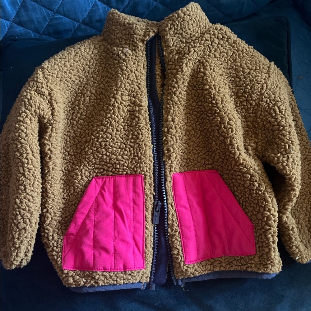 Old Navy Kids Sherpa Jacket with Pink Accents